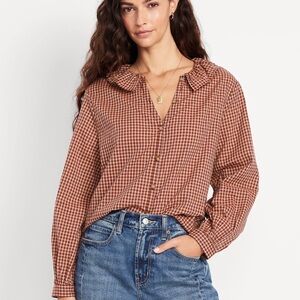 Old navy burnt red gingham top